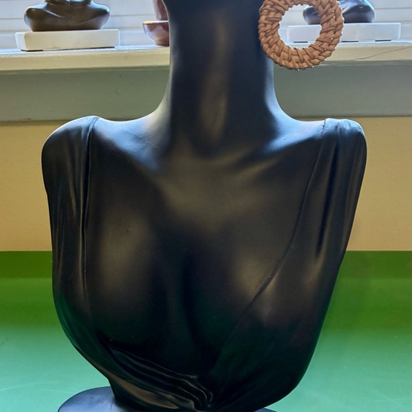 Woven Rattan Hoop Earrings - Picture 2 of 3